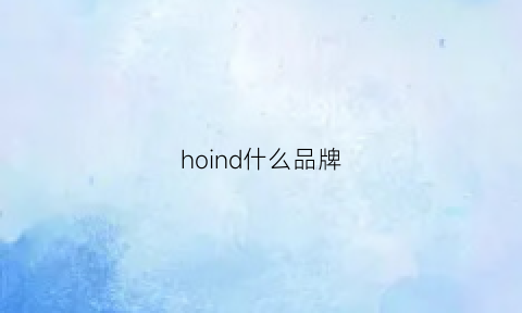 hoind什么品牌(hoodie是什么牌子)