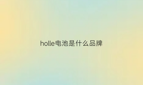 holle电池是什么品牌(电池品牌lgc)