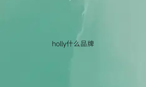 holly什么品牌(hollychill什么品牌)