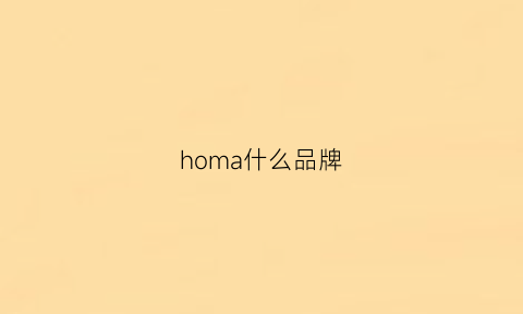 homa什么品牌(holzma是什么品牌)