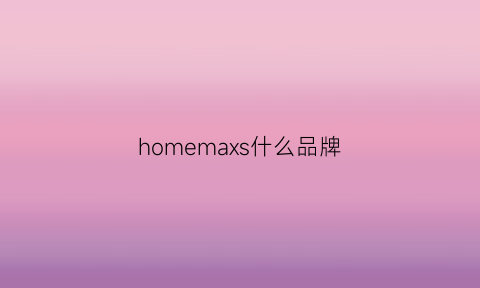 homemaxs什么品牌(homepro是什么品牌)