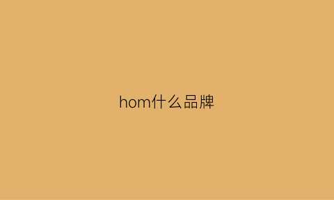 hom什么品牌(hoan是什么牌子)