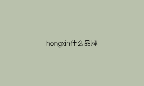 hongxin什么品牌(hongu什么牌子)