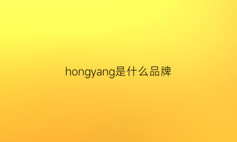 hongyang是什么品牌(hongao是什么牌子)