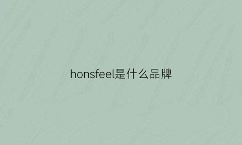 honsfeel是什么品牌(hofele是什么品牌名)