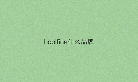 hoolfine什么品牌(hofele什么品牌)