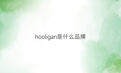 hooligan是什么品牌(holo是什么牌子)