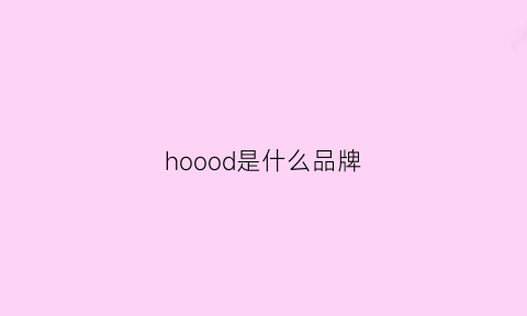 hoood是什么品牌(hoop是什么品牌)