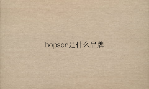 hopson是什么品牌(hopsonone是什么意思)