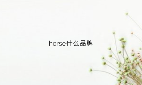 horse什么品牌(horseoil是什么牌子)