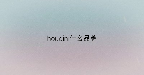 houdini什么品牌(houdini什么牌子)