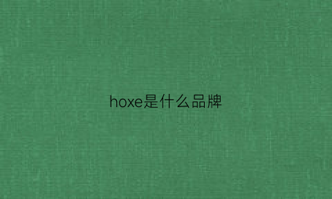 hoxe是什么品牌(ho是什么牌子)