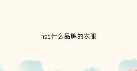 hsc什么品牌的衣服(hs是什么品牌的衣服)