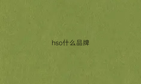 hso什么品牌(hs是啥品牌)