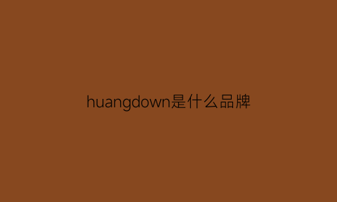 huangdown是什么品牌(downfilled是什么牌子)