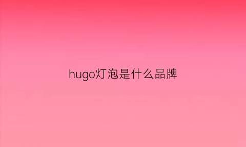 hugo灯泡是什么品牌(hub灯)