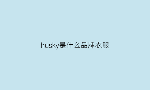 husky是什么品牌衣服(huskyideas是哪国牌子)