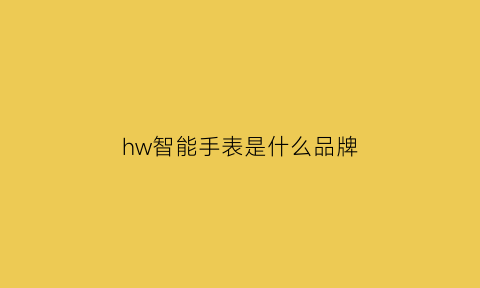 hw智能手表是什么品牌(智能手表hw16)