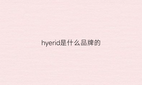 hyerid是什么品牌的