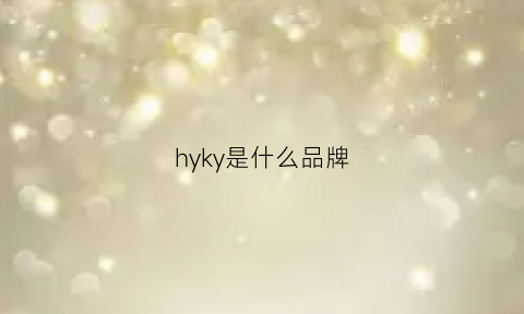 hyky是什么品牌(hyhy是什么牌子)