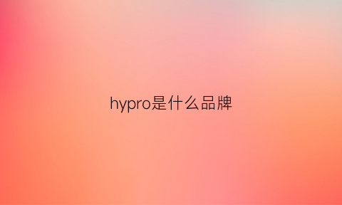 hypro是什么品牌(hypep什么牌子)