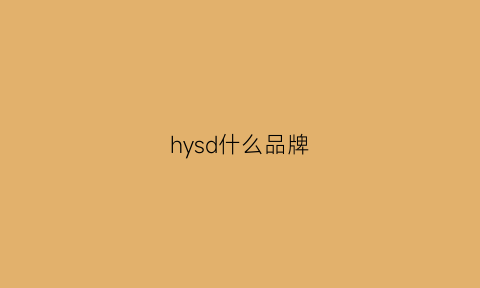 hysd什么品牌(hyssd是什么牌子)