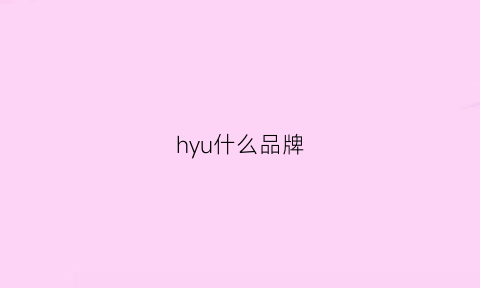 hyu什么品牌(hy啥牌子)