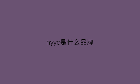 hyyc是什么品牌(hyhy是什么品牌)