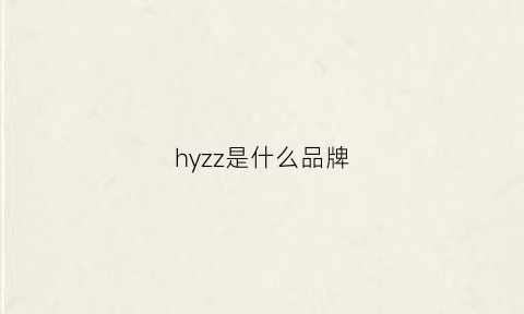 hyzz是什么品牌(hgzz是什么品牌)