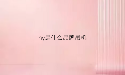 hy是什么品牌吊机(hykj是什么塔吊)