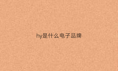 hy是什么电子品牌(hyncdz是什么牌子)