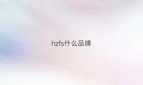 hzfs什么品牌(hz是什么品牌)