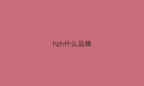 hzh什么品牌(hhy是什么品牌)