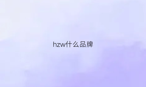 hzw什么品牌(hzr是什么品牌)