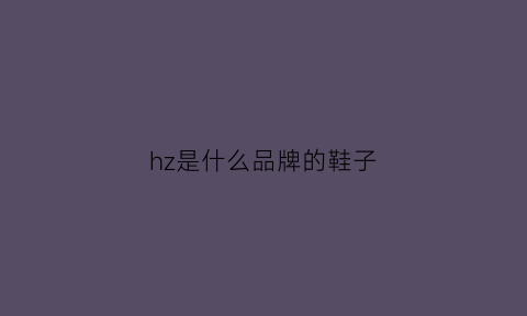 hz是什么品牌的鞋子(hz是什么品牌缩写)