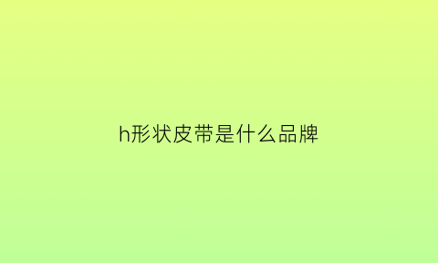 h形状皮带是什么品牌(h形状的皮带是什么牌子)