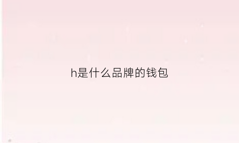 h是什么品牌的钱包(h的钱包是什么牌子)