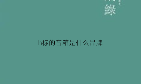 h标的音箱是什么品牌