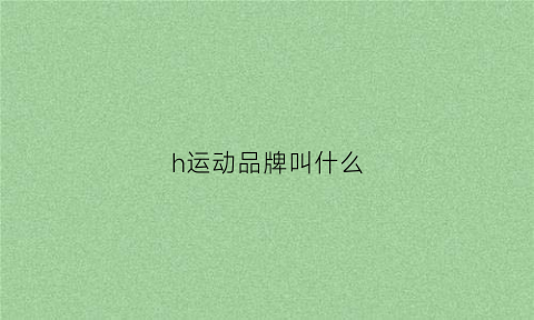 h运动品牌叫什么(h运动鞋是什么牌子)