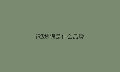 iR3炒锅是什么品牌(homeonetreasure炒锅)