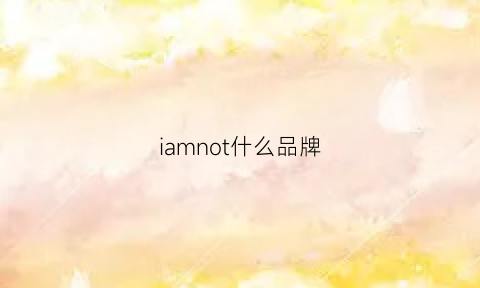 iamnot什么品牌(imone是什么牌子)