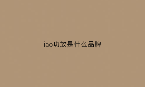 iao功放是什么品牌(功放品牌介绍)