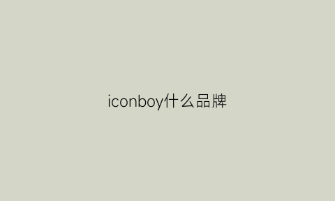 iconboy什么品牌(icon是什么服装品牌)