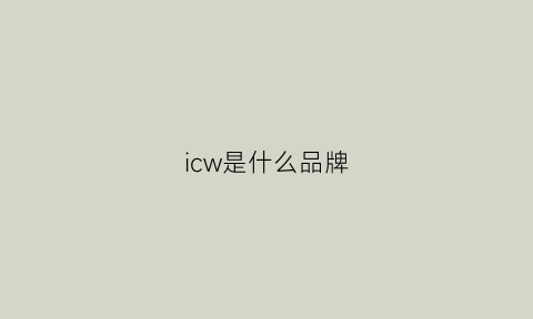 icw是什么品牌(ico是什么品牌)