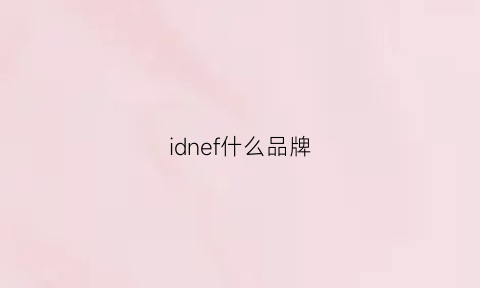 idnef什么品牌(idf什么牌子的衣服)