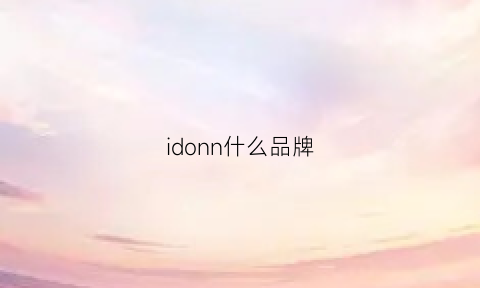 idonn什么品牌(idiom是什么牌子)