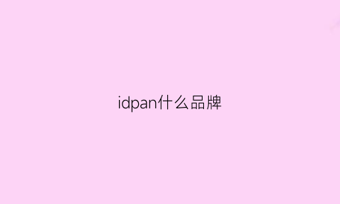 idpan什么品牌(idpan是什么价位)