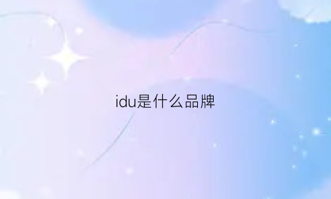 idu是什么品牌(idiom是什么牌子)