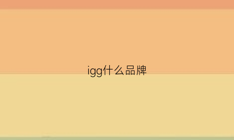 igg什么品牌(igg是中国公司吗)