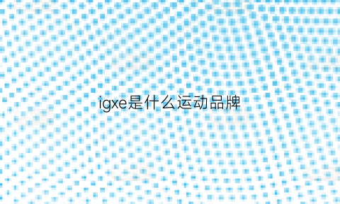 igxe是什么运动品牌(igxe是什么意思)